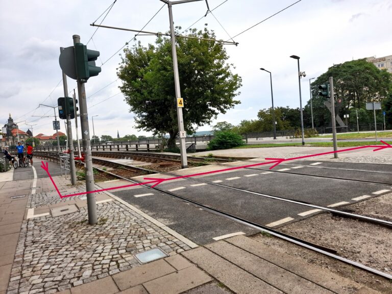 Radverkehr auf der Carolabrücke